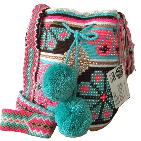 Mochila Wayuu Mediana Decorada