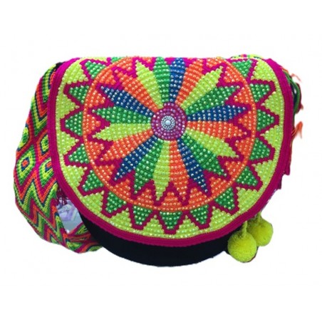 Mochila Wayuu con Tapa Decorada